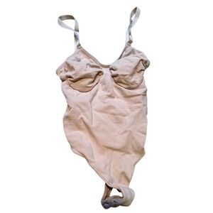 SKIMS Sculpting Thong Bodysuit Nude Beige Shapewear S/M Adjustable Straps